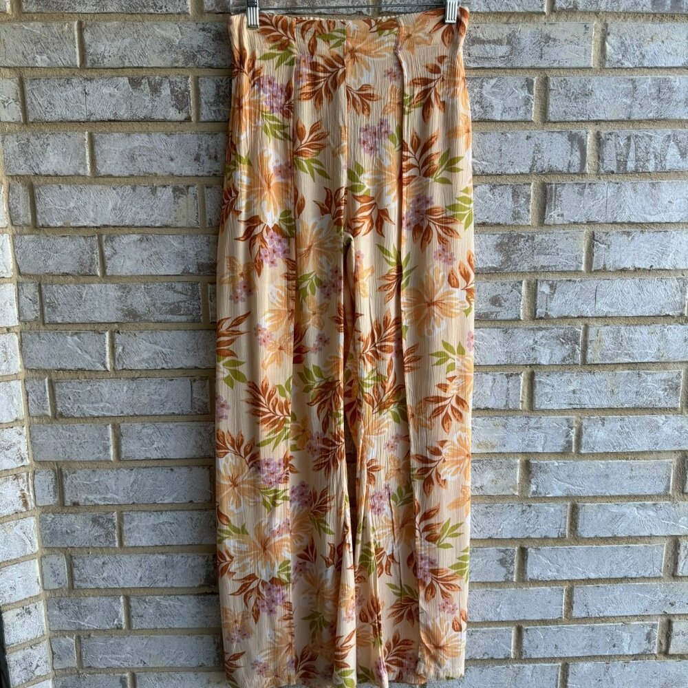 Billabong Floral Wide Leg Pants - Orange, Green, Pink